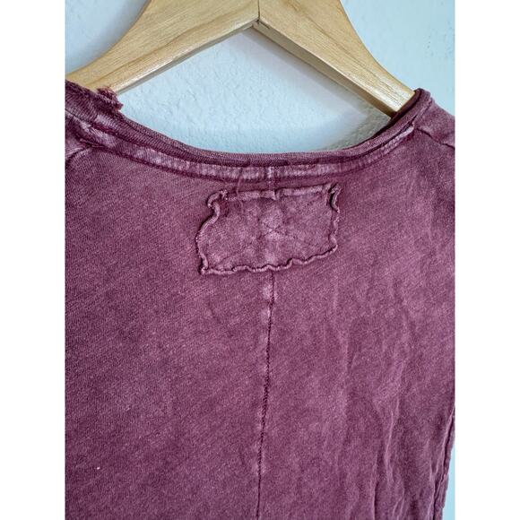 We The Free Womens My Baby Tee Red Maroon Soft Tshirt Size Small - Picture 5 of 6